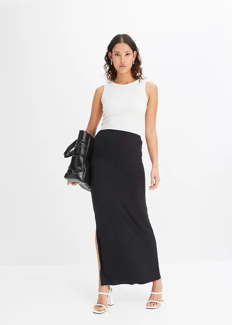 Jerseyskjørt i lett viskose, bonprix