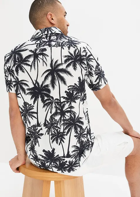 Kortermet skjorte i viskose, Slim Fit, bonprix