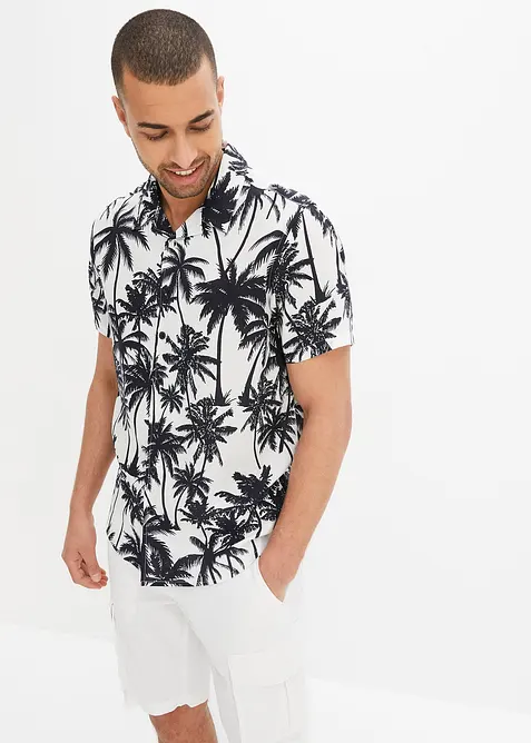 Kortermet skjorte i viskose, Slim Fit, bonprix