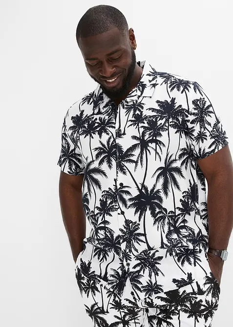 Kortermet skjorte i viskose, Slim Fit, bonprix