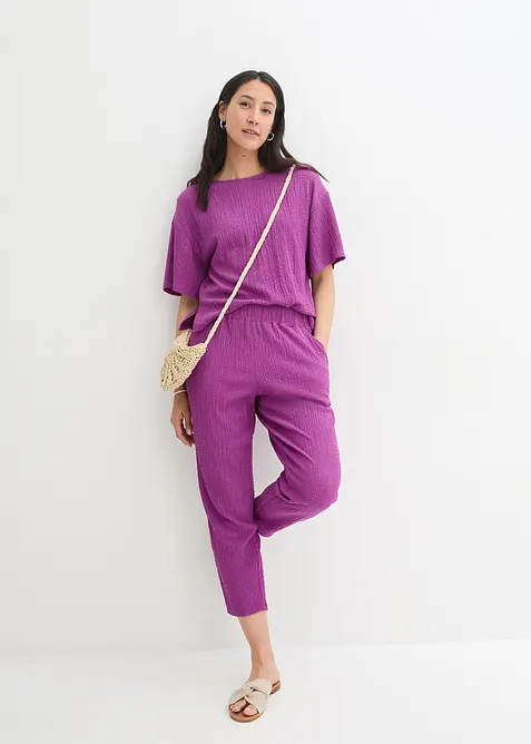 Jerseybukse av strukturmateriale, bonprix