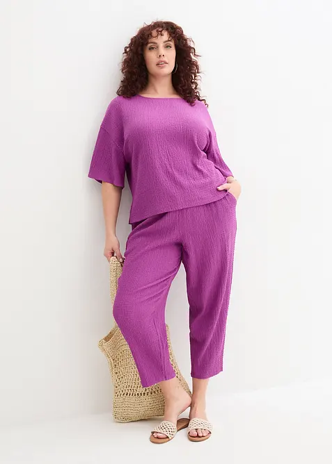 Jerseybukse av strukturmateriale, bonprix