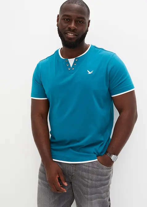 Kortermet 2-i-1-topp (2-pack), bonprix