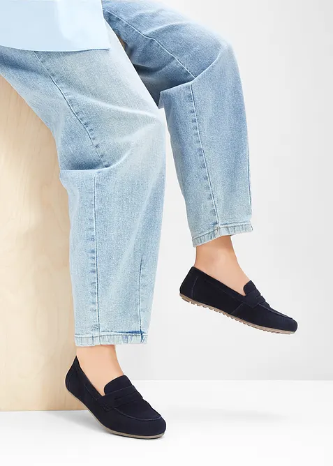 Loafers i semsket skinn, bonprix