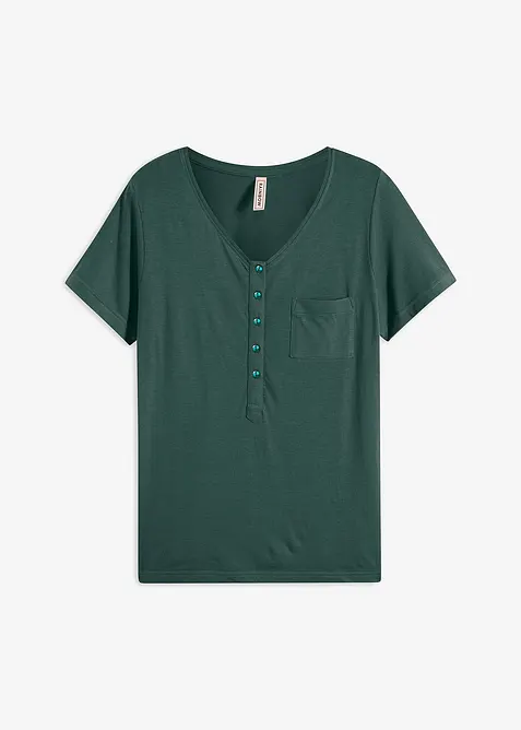 T-skjorte med knappestolpe, bonprix