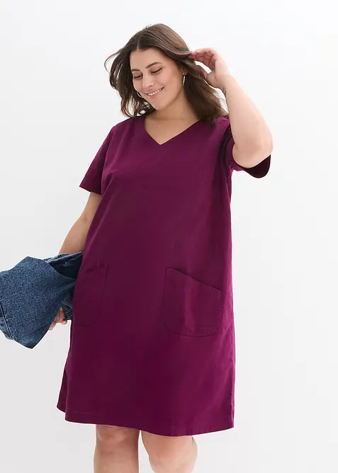 Minikjole med lin, bonprix