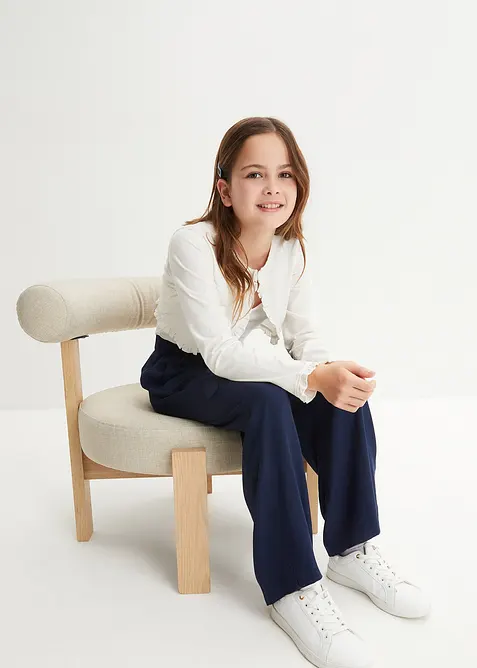 Bukse i myk viskose med vide ben, bonprix