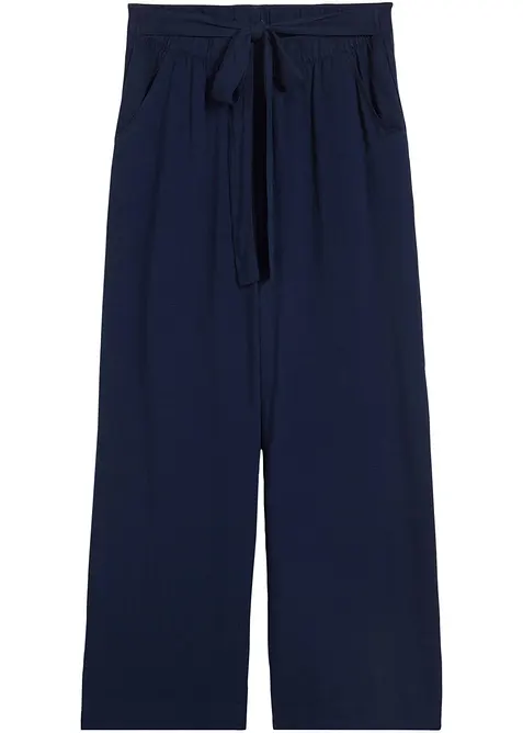 Bukse i myk viskose med vide ben, bonprix