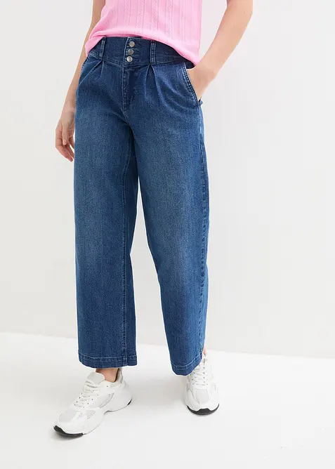 Wide Leg-jeans High Waist, komfortlinning, bonprix