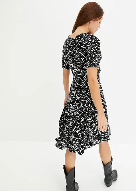 M&oslash;nstret jerseykjole med drapering, bonprix