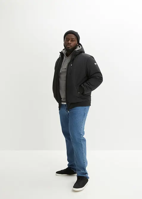 Vattert vinterjakke i bomberjakke-modell med hette, bonprix