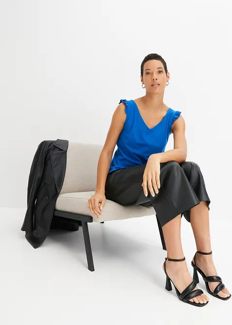 Ermel&oslash;s topp i 100% &oslash;kologisk bomull, bonprix