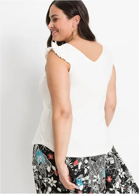 Ermeløs topp i 100% økologisk bomull, bonprix