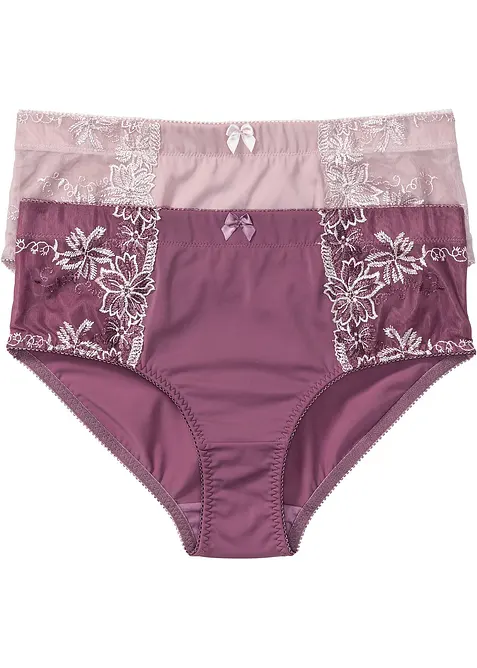 Formende truse med broderi (2-pack), bonprix