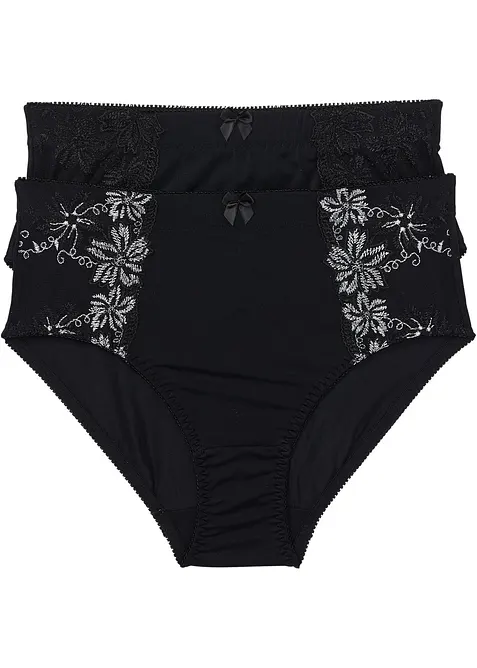 Formende truse med broderi (2-pack), bonprix
