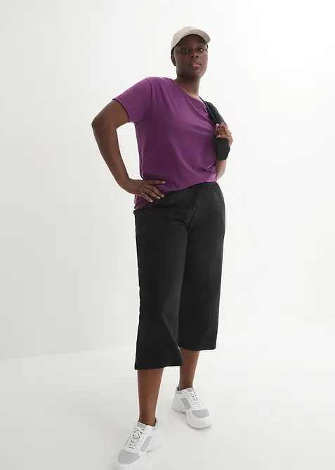 Joggebukse av økologisk bomull, 3/4-lange, bonprix