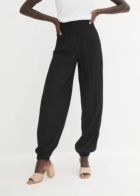 Vid bukse i lett viskose, bonprix