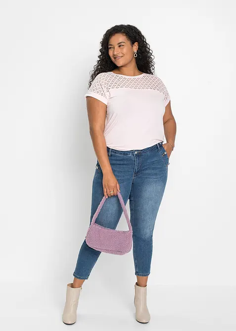 Topp med blonder, bonprix