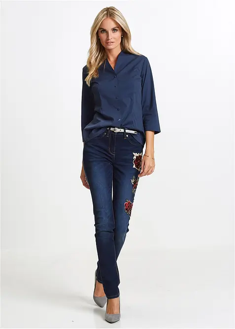 Bluse med st&aring;krage, bonprix