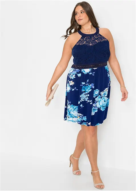 Jerseykjole med blonder, bonprix