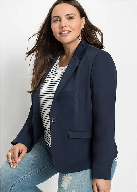 Kort blazer med klaffelommer, bonprix