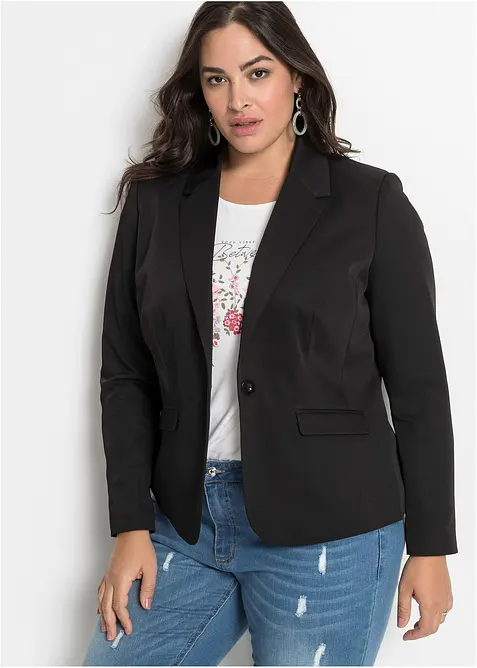 Kort blazer med klaffelommer, bonprix