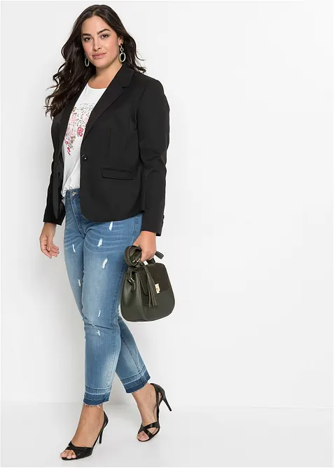 Kort blazer med klaffelommer, bonprix