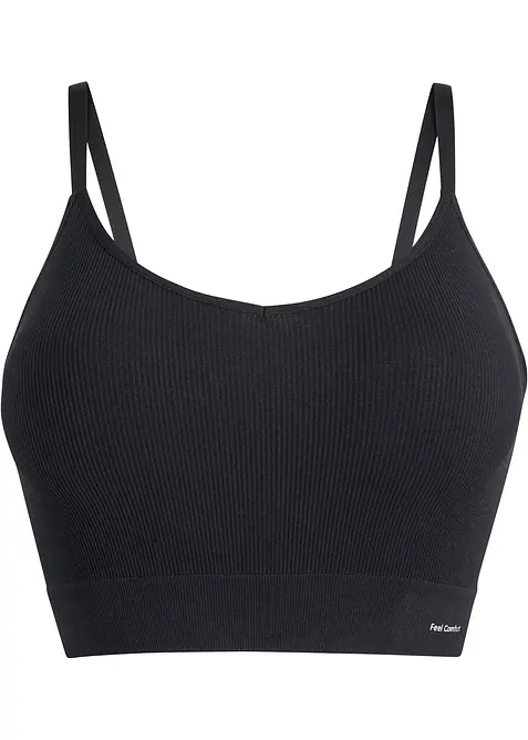 Feel Comfort Seamless-BH-topp i ribbemateriale, bonprix