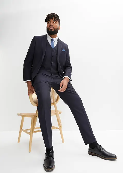 Dress med vest og slips (4-delt sett), Slim Fit, bonprix