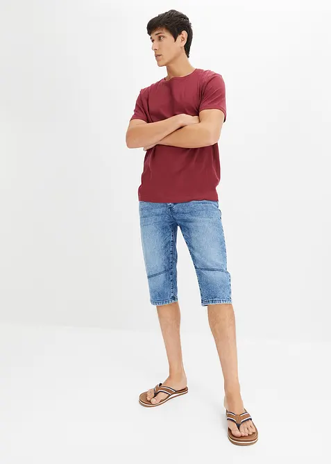 Lang bermudashorts i lett denim med stretch, Regular Fit, bonprix