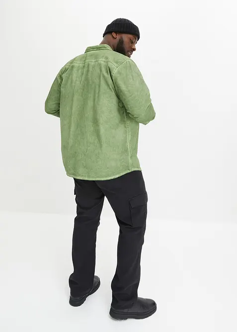 Langermet skjorte i 100% bomull i vasket look, bonprix