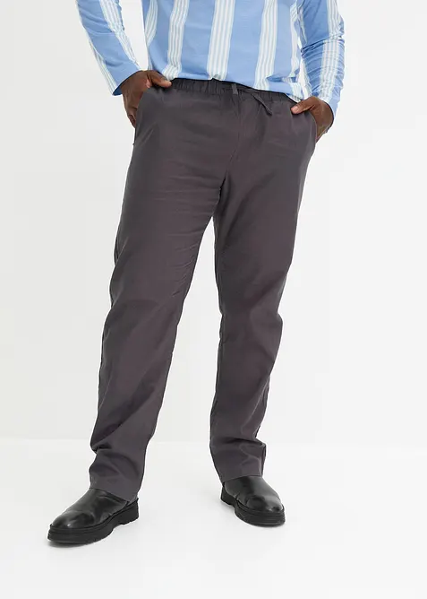 Regular Fit slip on-bukse av luftig linmiks, Straight, bonprix