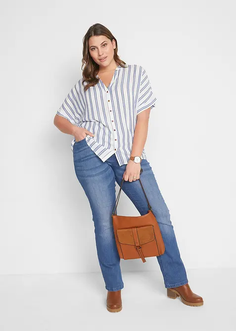 Krinklet bluse av lett viskose, bonprix