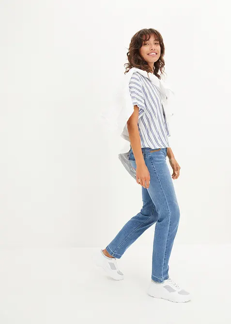 Crinkle bluse i lett viskose, bonprix