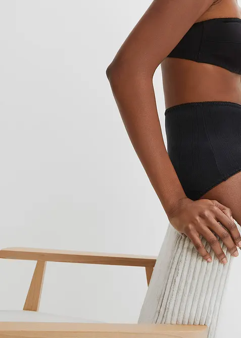 Truse med h&oslash;y midje i lett bomull (4-pack), bonprix