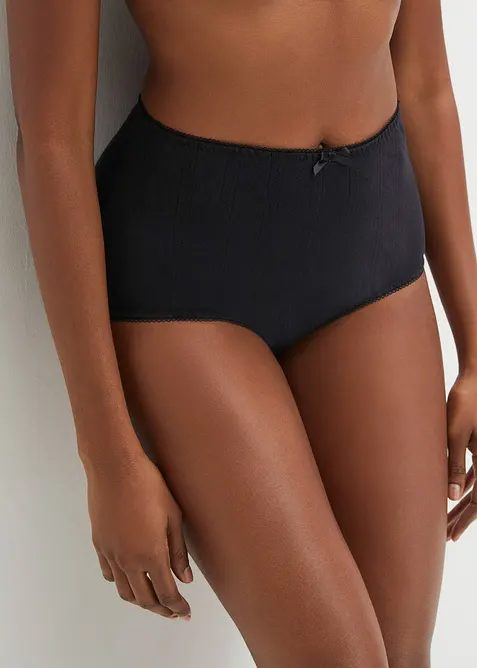 Truse med h&oslash;y midje i lett bomull (4-pack), bonprix