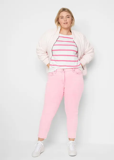 Kort twillbukse med used-look, bonprix