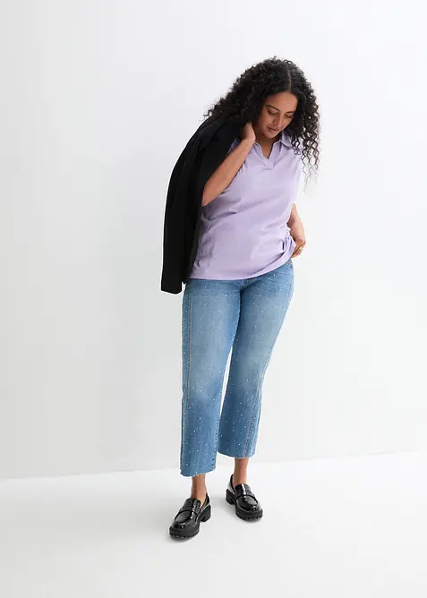 Topp med &aring;pen krage, bonprix