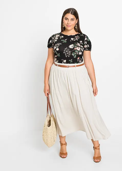 Maxiskj&oslash;rt med belte (2-delt sett), bonprix