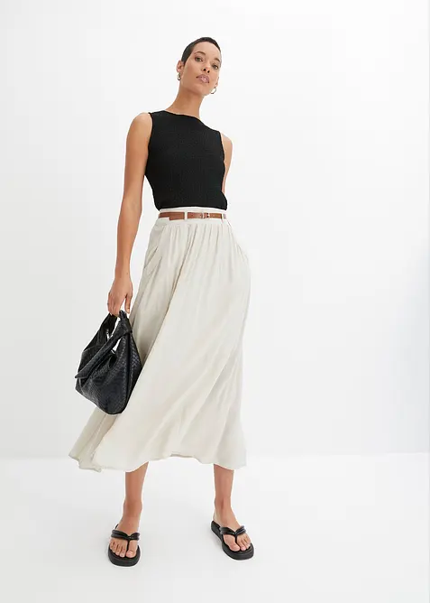 Maxiskj&oslash;rt med belte (2-delt sett), bonprix