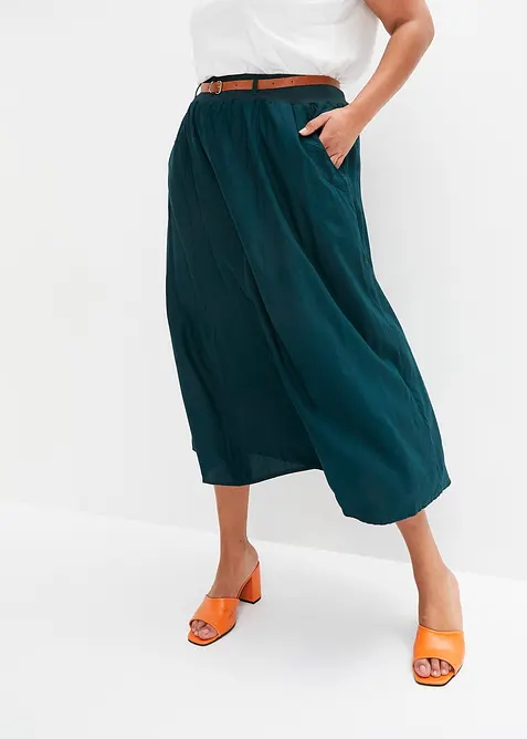 Maxiskjørt med belte (2-delt sett), bonprix