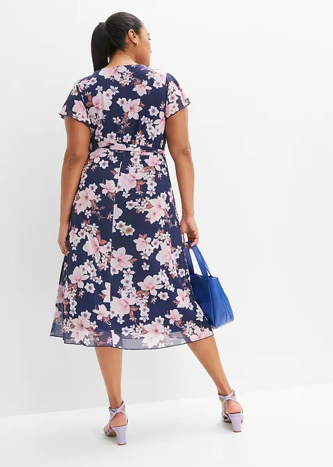 Mesh-midikjole med print, bonprix