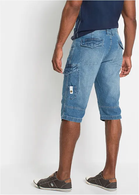 Lang cargo-bermudashorts i lett denim med stretch, Relaxed Fit, bonprix