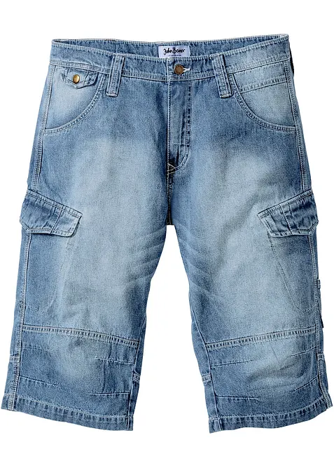Lang cargo-bermudashorts i lett denim med stretch, Relaxed Fit, bonprix