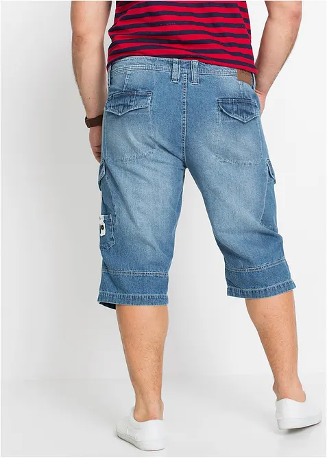 Lang cargo-bermudashorts i lett denim med stretch, Relaxed Fit, bonprix