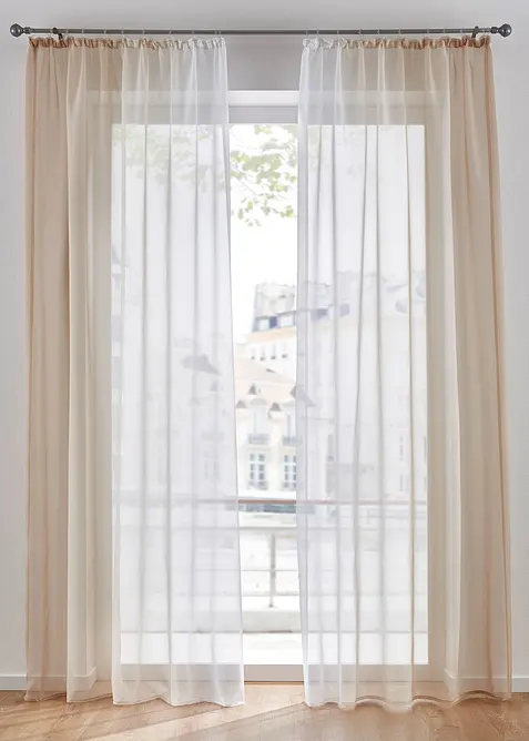 Gardin med resirkulert polyester og fargegradering (2-pack), bonprix