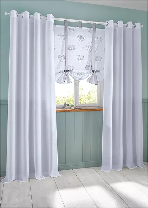 Roll-up gardin med hjerte-trykk og resirkulert polyester, bonprix