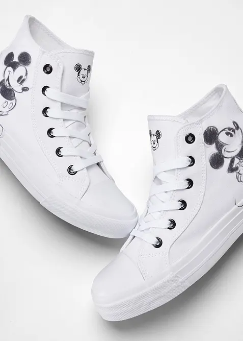 Ankelhøye Disney Mikke Mus-sneakers av bomullskanvas, Disney