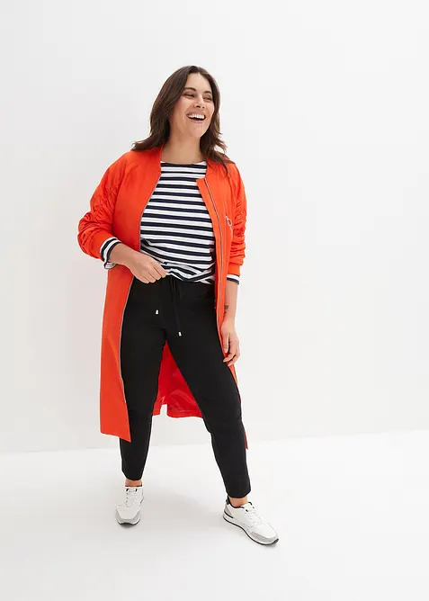 Kåpe med ribbestrikket krage, bonprix