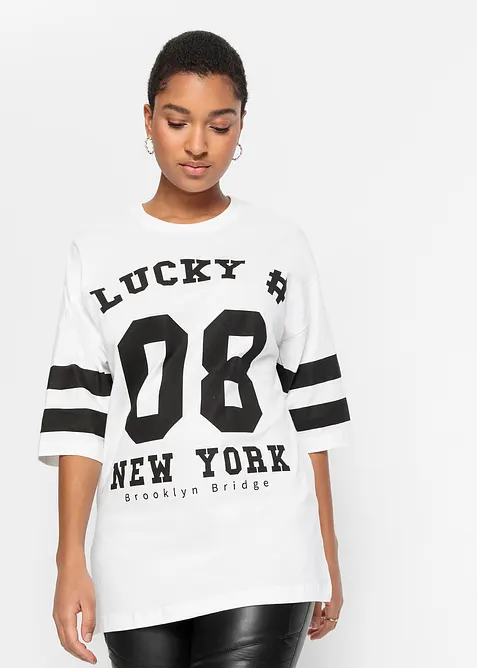 Oversized topp i 100% økologisk bomull, bonprix